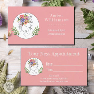 Modern Aesthetician Stylist Spa Elegant Woman Appointment Card