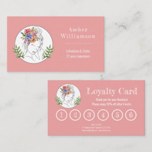 Modern Aesthetician Stylist Spa Elegant Woman Loyalty Card