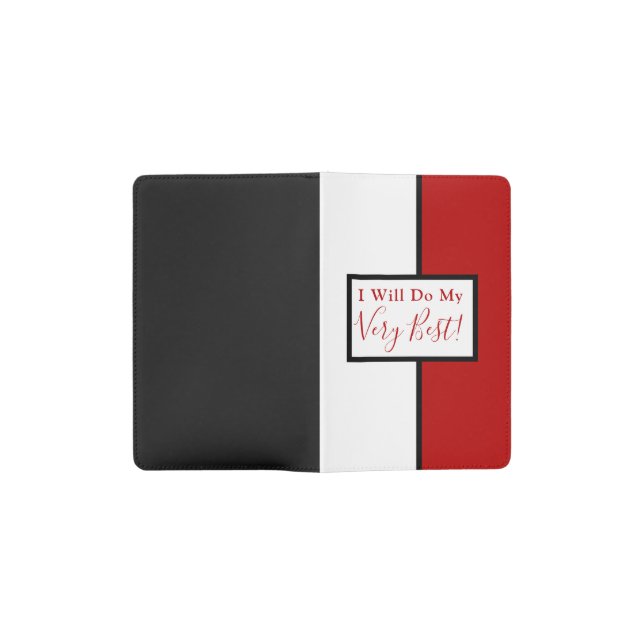 Modern Affirmation Quote Colour Block Red Black Pocket Moleskine Notebook (Opened)