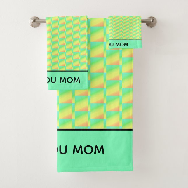 Modern African Art, Summer Vibe Pattern Mum's Bath Towel Set (Insitu)