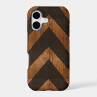 Modern African black arrows brown wood grain look
