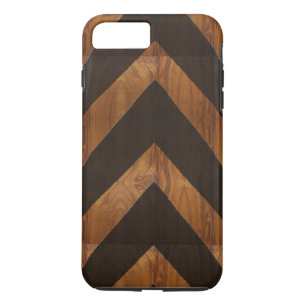 Modern African black arrows brown wood grain look iPhone 8 Plus/7 Plus Case