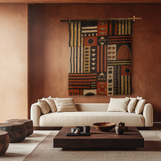 Modern African Brocade Pattern Wall Tapestry
