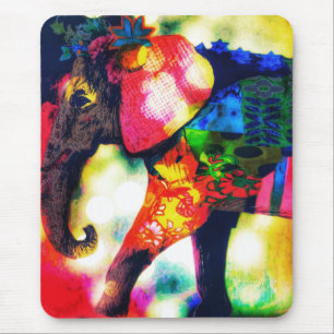 Modern African Elephant Pop Art Contemporary Mouse Pad