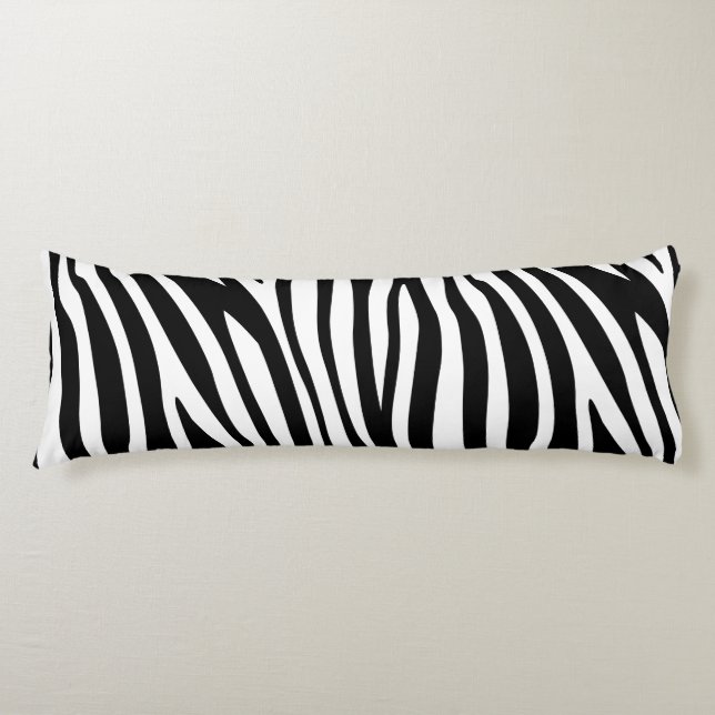 Modern African Mountain Zebra Animal Print Pattern Body Cushion (Front)