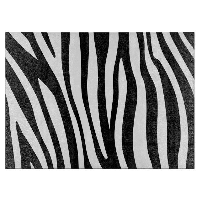 Modern African Mountain Zebra Animal Print Pattern Cutting Board (Front)