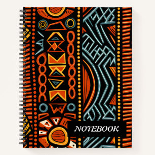 Modern African Print Pattern Customisable  Notebook