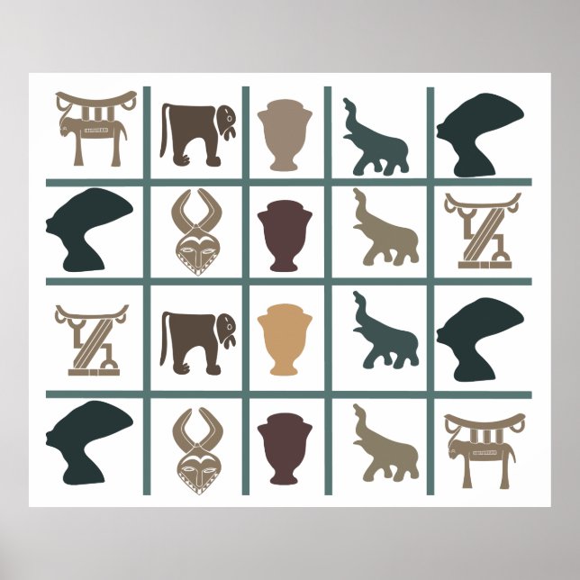 Modern African symbol and motifs art Poster (Front)