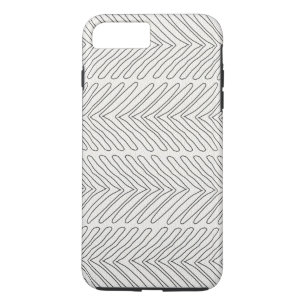 Modern African Tribal Arrows White Leather Look iPhone 8 Plus/7 Plus Case