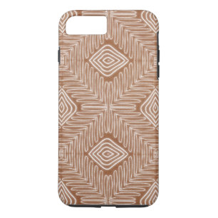 Modern African Tribal Brown Leather Look iPhone 8 Plus/7 Plus Case