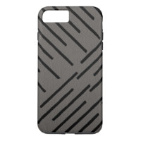 Modern African Tribal Lines Grey Leather Look