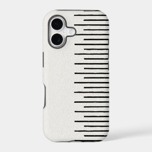 Modern African Tribal Lines White Leather Look
