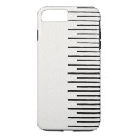 Modern African Tribal Lines White Leather Look