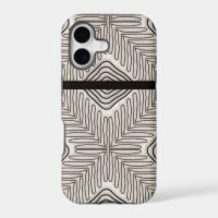 Modern African Tribal Print White Leather Look