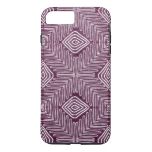 Modern African Tribal Purple Leather Look iPhone 8 Plus/7 Plus Case