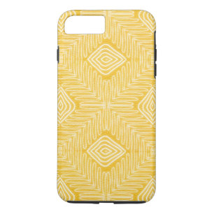 Modern African Tribal Yellow Leather Look iPhone 8 Plus/7 Plus Case