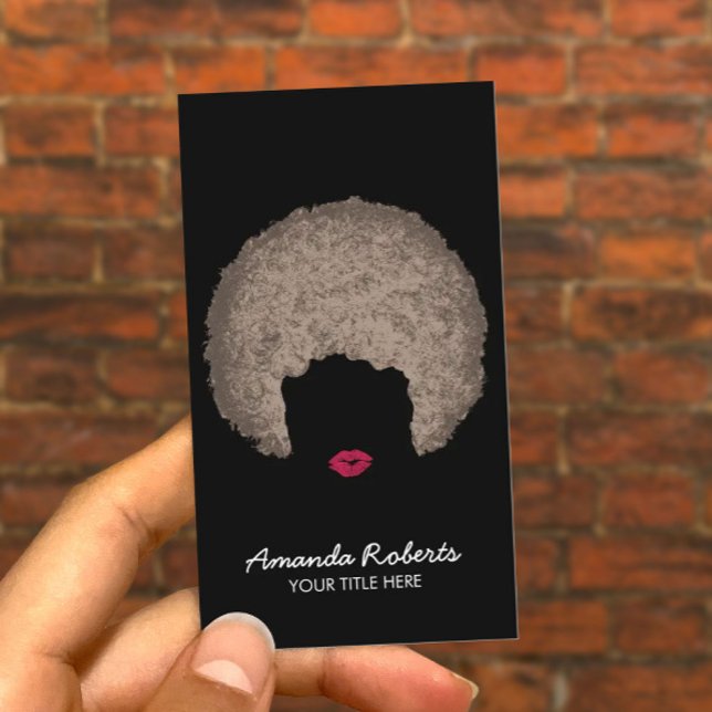 Modern Afro Style Beauty & Hair Stylist Business Card (Creator Uploaded)