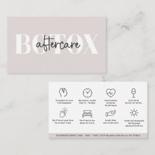 Modern Aftercare Botox Instructions Business Card