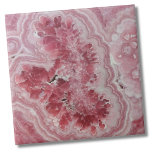 Modern Agate Marble Stone Pink Ceramic Tile<br><div class="desc">A captivating pink rhodochrosite print that brings the delicate beauty of this stunning mineral to life. With a close-up perspective, this showcases the intricate details and mesmerising patterns of the rhodochrosite stone. Its soft, rosy pink hues create a soothing and enchanting visual experience, evoking a sense of serenity and grace....</div>