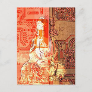 Modern age electronic Buddha Postcard