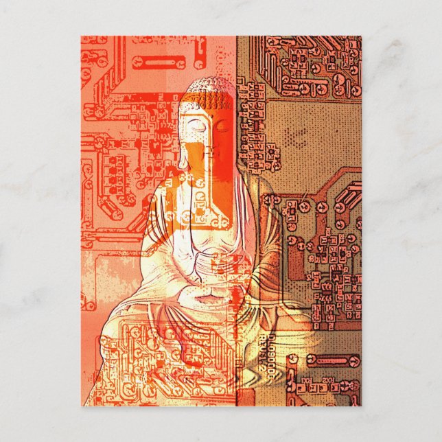 Modern age electronic Buddha Postcard (Front)