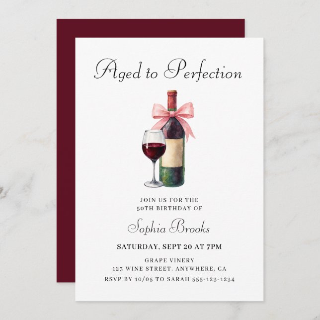 Modern Aged To Perfection 50th Birthday Party Invitation (Front/Back)