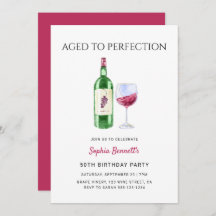 Modern Aged To Perfection Wine Birthday Party