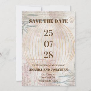 Modern Air Balloon Wedding Save the Date Card