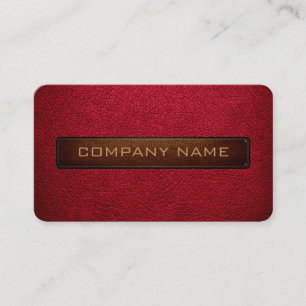 Modern Alabama Crimson and Black Leather Look Business Card