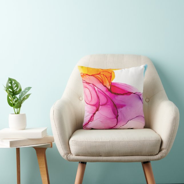 Modern Alcohol Ink Marbled  Cushion (Chair)
