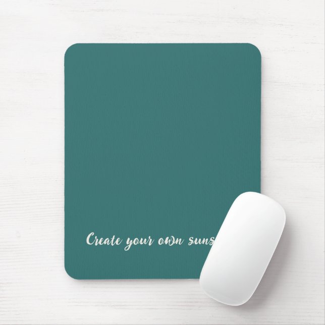 Modern Alexandrite Teal Geometric Monogram Mouse Pad (With Mouse)