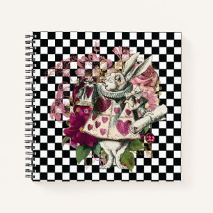 Modern Alice in Wonderland Rabbit Notebook