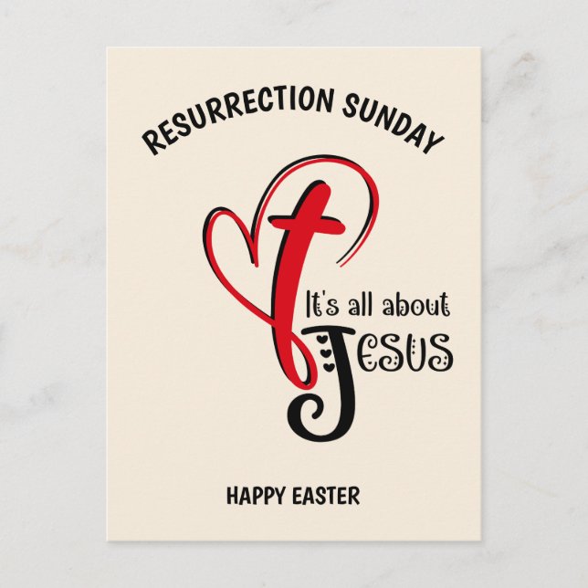 Modern ALL ABOUT JESUS Christian Easter  Postcard (Front)