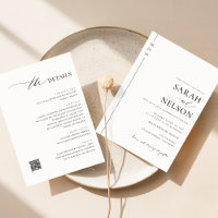 Modern All In One Wedding Invitation With QR Code