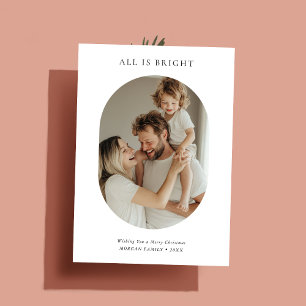 Modern All Is Bright Christmas Capsule Photo Red Holiday Card