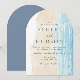 Modern All Seasons Beach Boho Arch Wedding Invitation