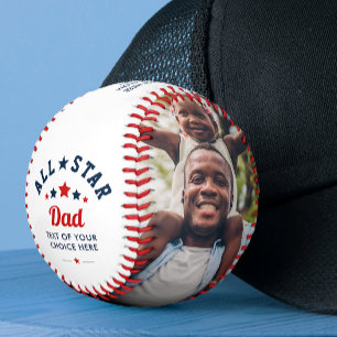 Modern All-Star Dad/Daddy/Papa 2-Photo Gift Baseball