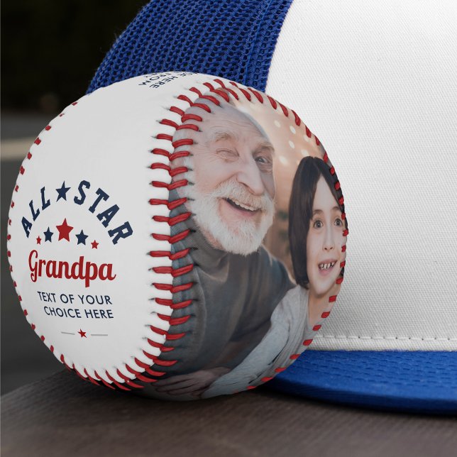 Modern All-Star Grandpa 2-Photo Baseball (Creator Uploaded)