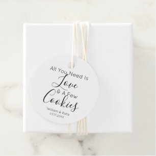 Modern All You Need Is Love Cookies Treat Wedding Favour Tags
