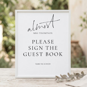 Modern Almost Mrs Guest Book Sign Bridal Shower
