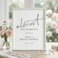 Modern Almost Mrs Welcome to Bridal Shower