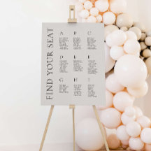 Modern Alphabetical Wedding Seating Chart in Taupe