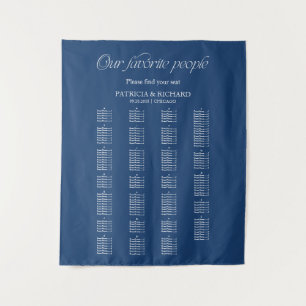 Modern Alphabetical Wedding Seating Chart Tapestry