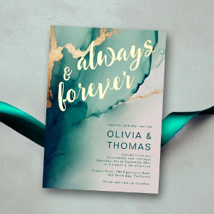 Modern Always Forever Emerald Boho Beach Wedding