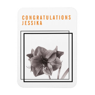 Modern Amaryllis Flower Orange Magnet