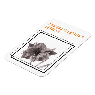 Modern Amaryllis Flower Orange Magnet