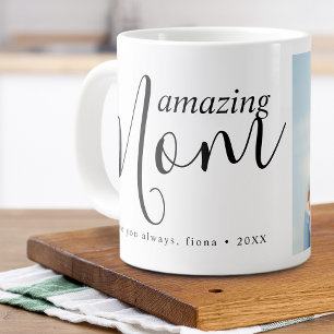 Modern Amazing Mom Photo Large Coffee Mug