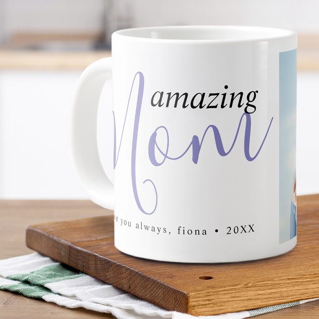 Modern Amazing Mum Photo Large Coffee Mug (Modern Amazing Mom Photo Giant Coffee Mug)