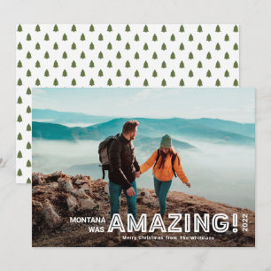 Modern Amazing Travel Full Bleed Photo Christmas Holiday Card