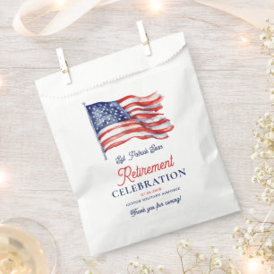  Modern American Flag 4th of July Army Retirement  Favour Bag